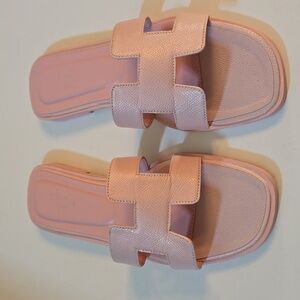 HERMES ORAN PINK SANDALS